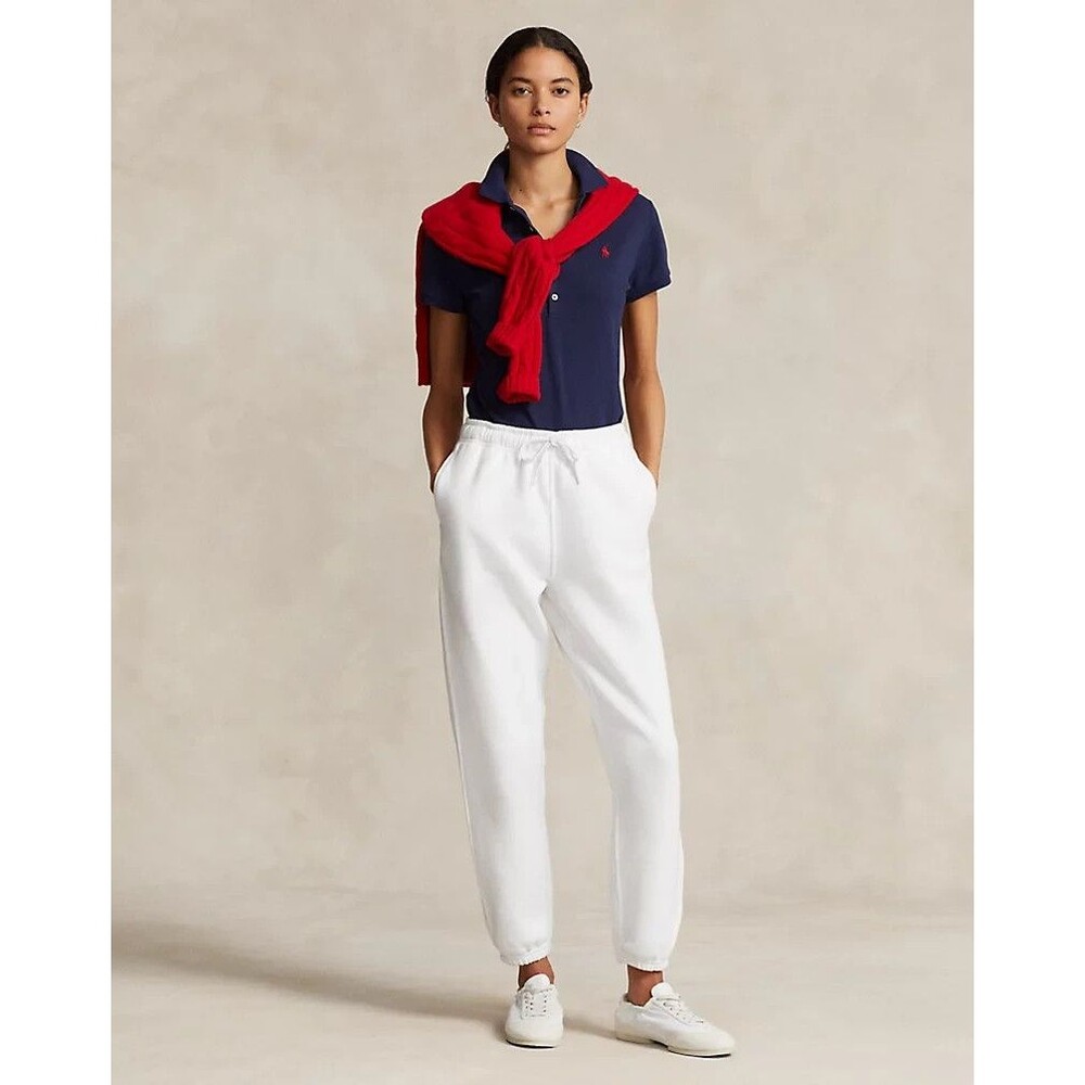 Polo Ralph Lauren women's Fleece Athletic Track Sweat Pants White XXL